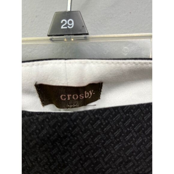 CROSBY‎ Cropped pants womens size 8 black patterned Textured - Picture 3 of 10